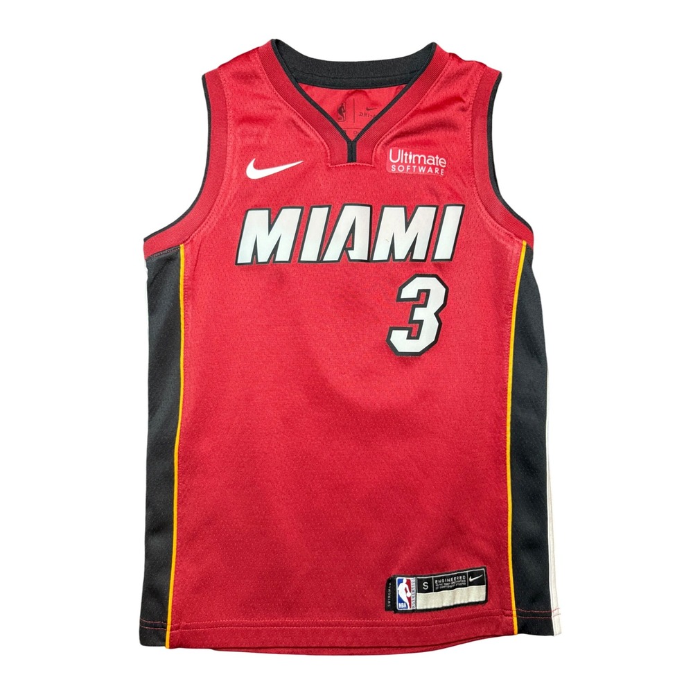 Nike Dwyane Wade Miami Heat Jersey Youth Small Red Swingman NBA Basketball 3
